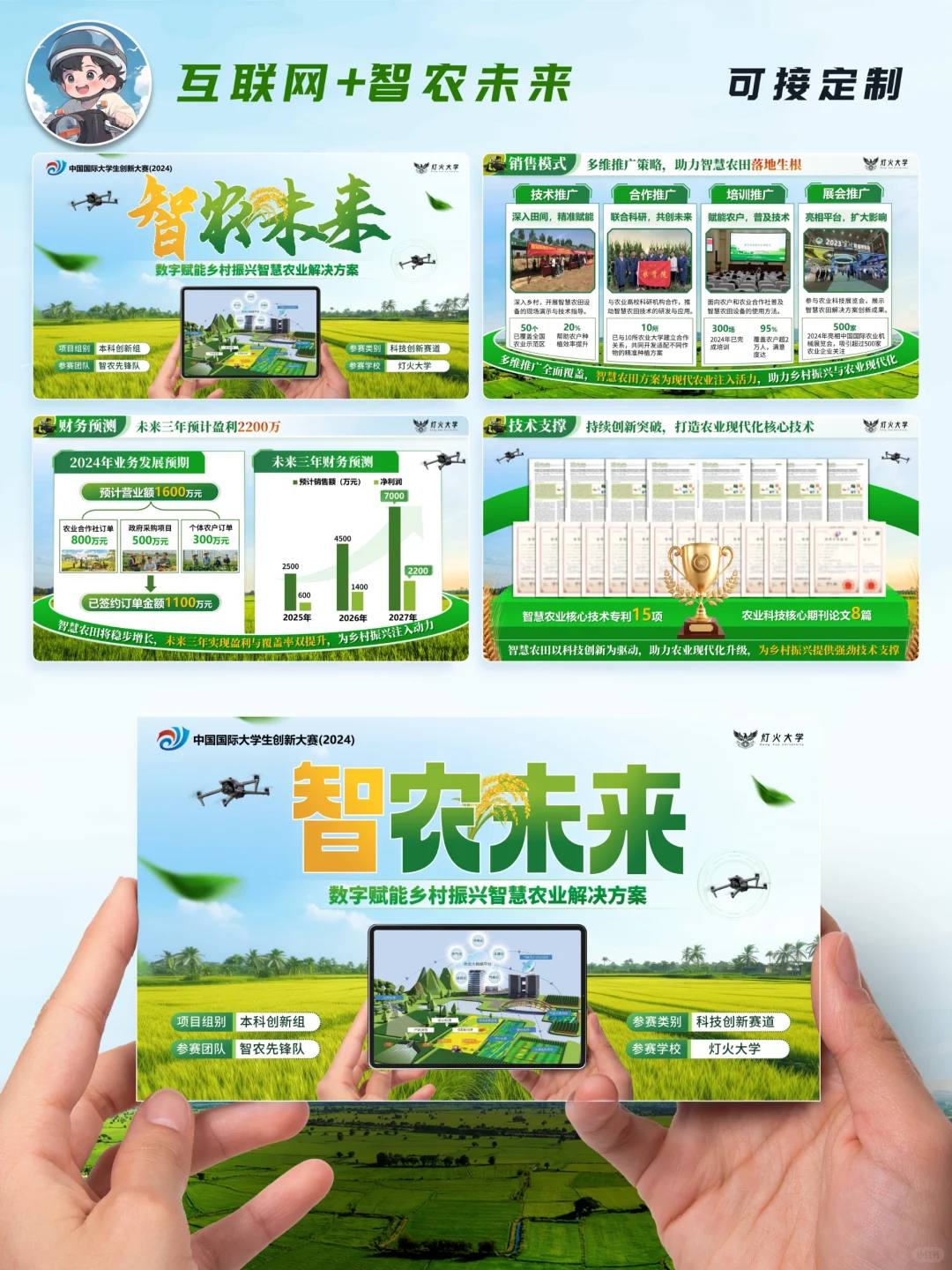 ✨智慧农业创赛PPT 这样做感觉好干净啊