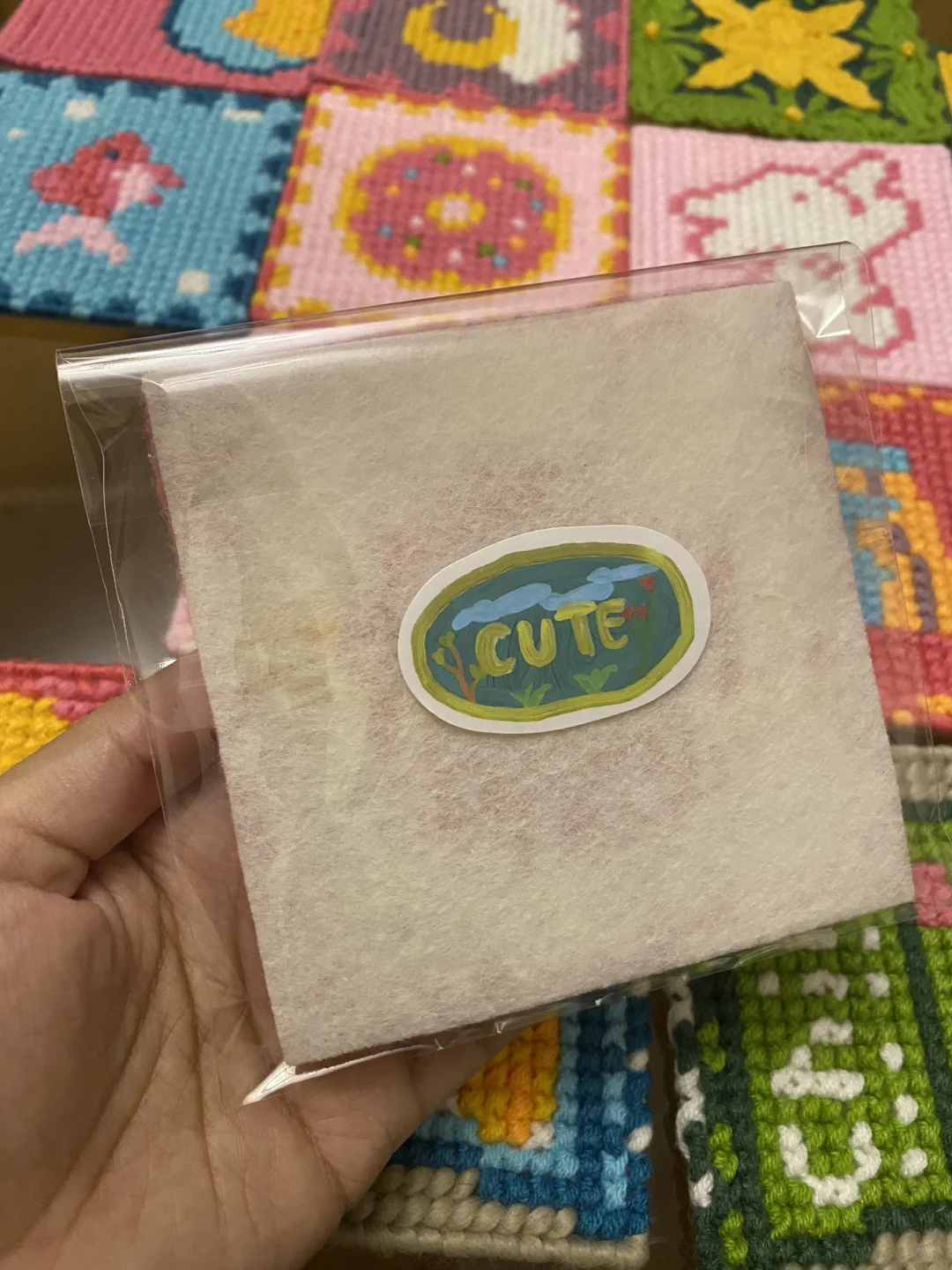 纯手工编织15个杯垫，批发零售，可爱甜系风格