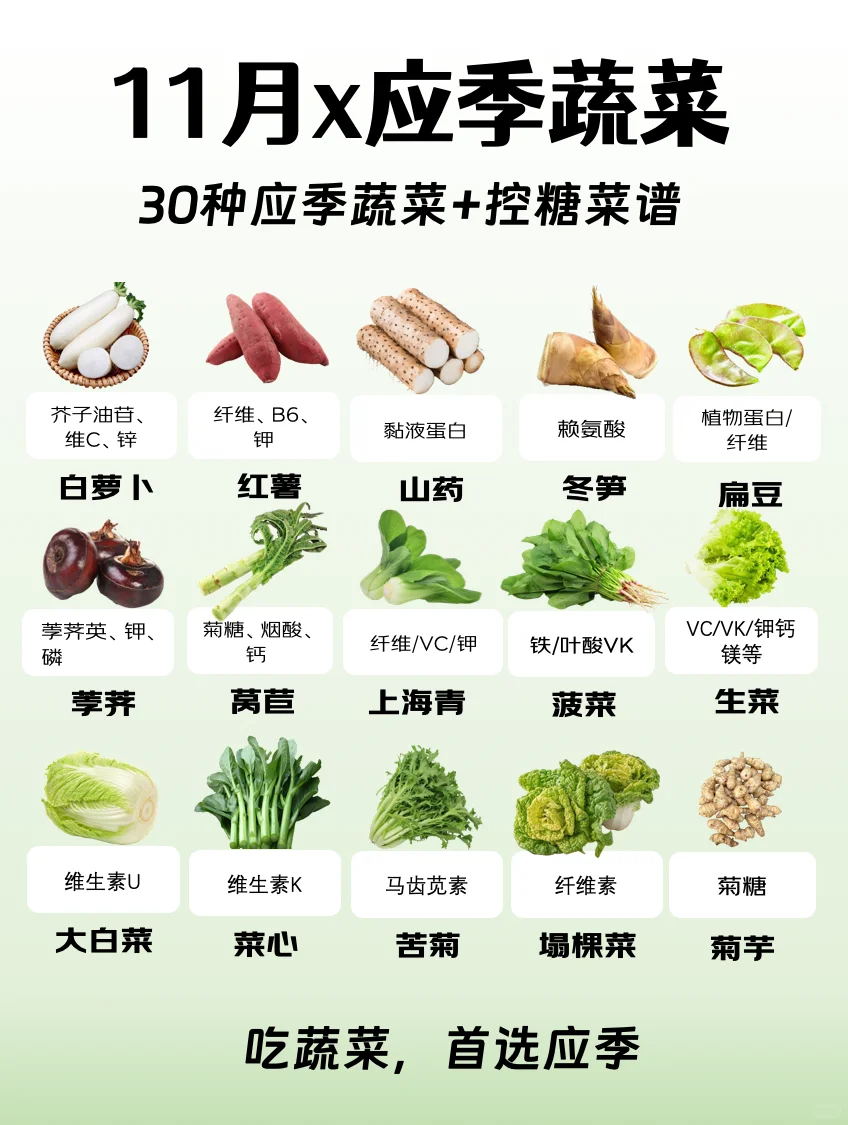 11月应季蔬菜✅冬日养生进补蔬菜选择指南
