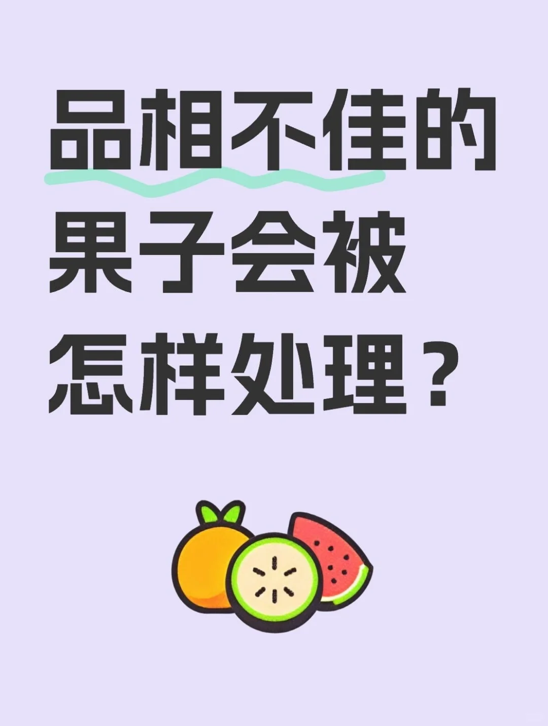 品相不佳的果子会被怎样处理？