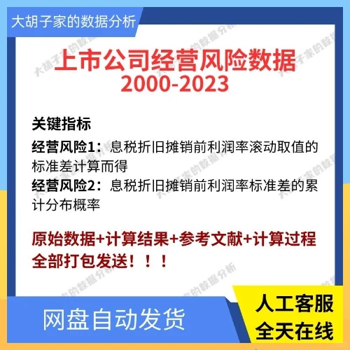 上市公司经营风险数据00-23年