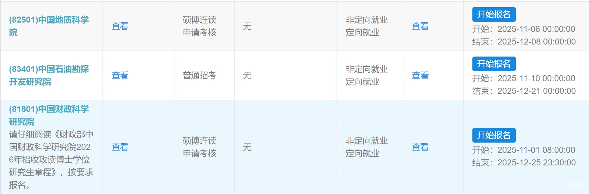 研招网提醒你！这些学校26申博时间出来啦