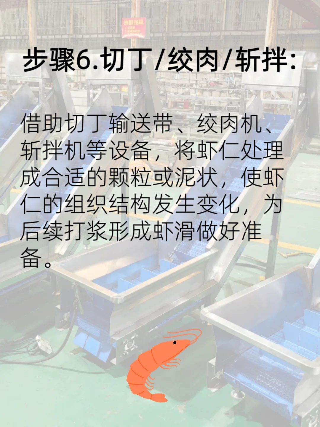 虾仁加工至虾滑流水线流程