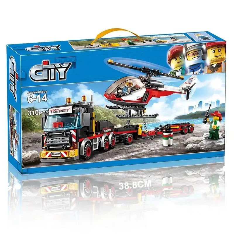 乐高城市重型直升机运输车，拼装快乐起飞！