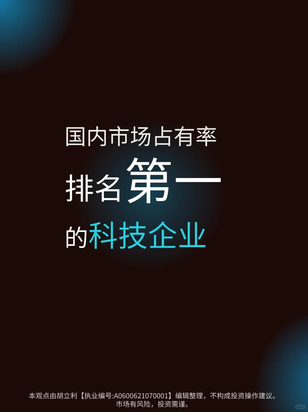 14家！国内市场占有率排名第一的科技企业