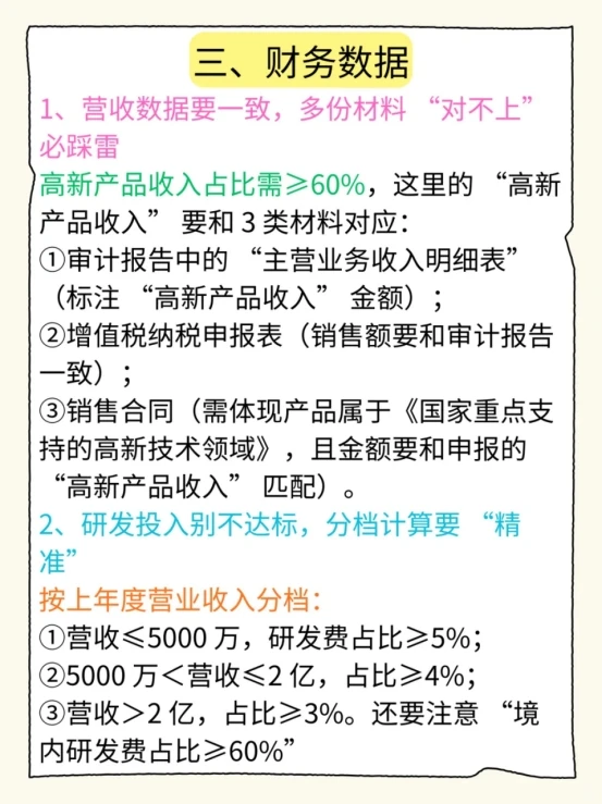 高新技术企业申报注意事项