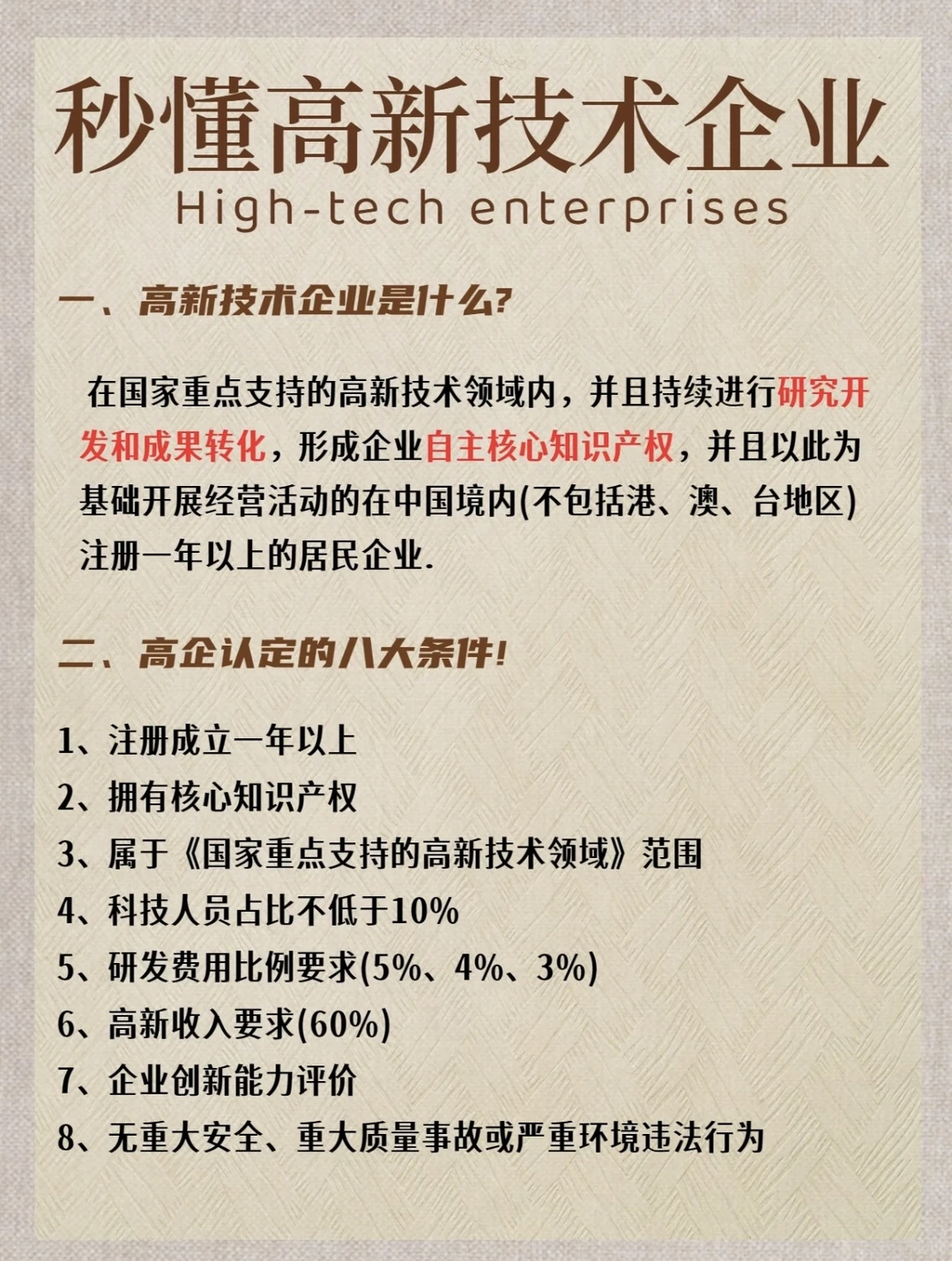 秒懂高新技术企业