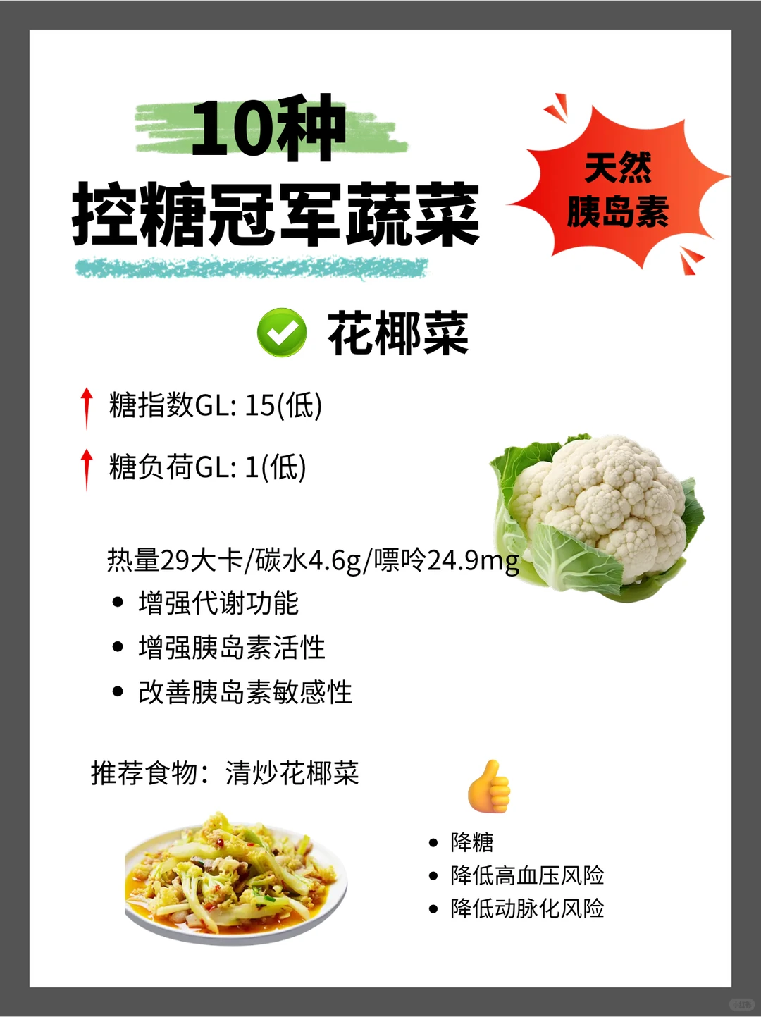 控糖筦军蔬菜，减脂期放心吃