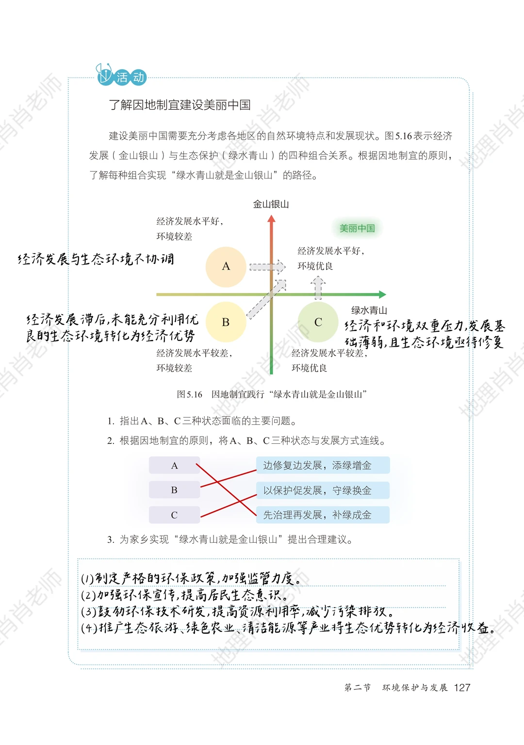 新人教版八上｜课本笔记｜5.2 环境保护与发