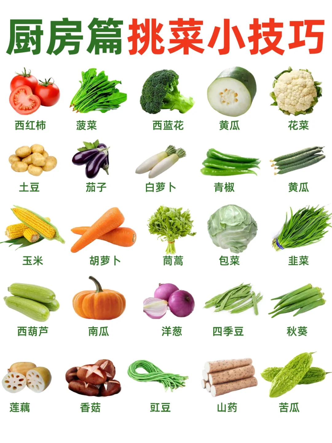 蔬菜篇｜25个挑选蔬菜小技巧，你选对了吗⁉️