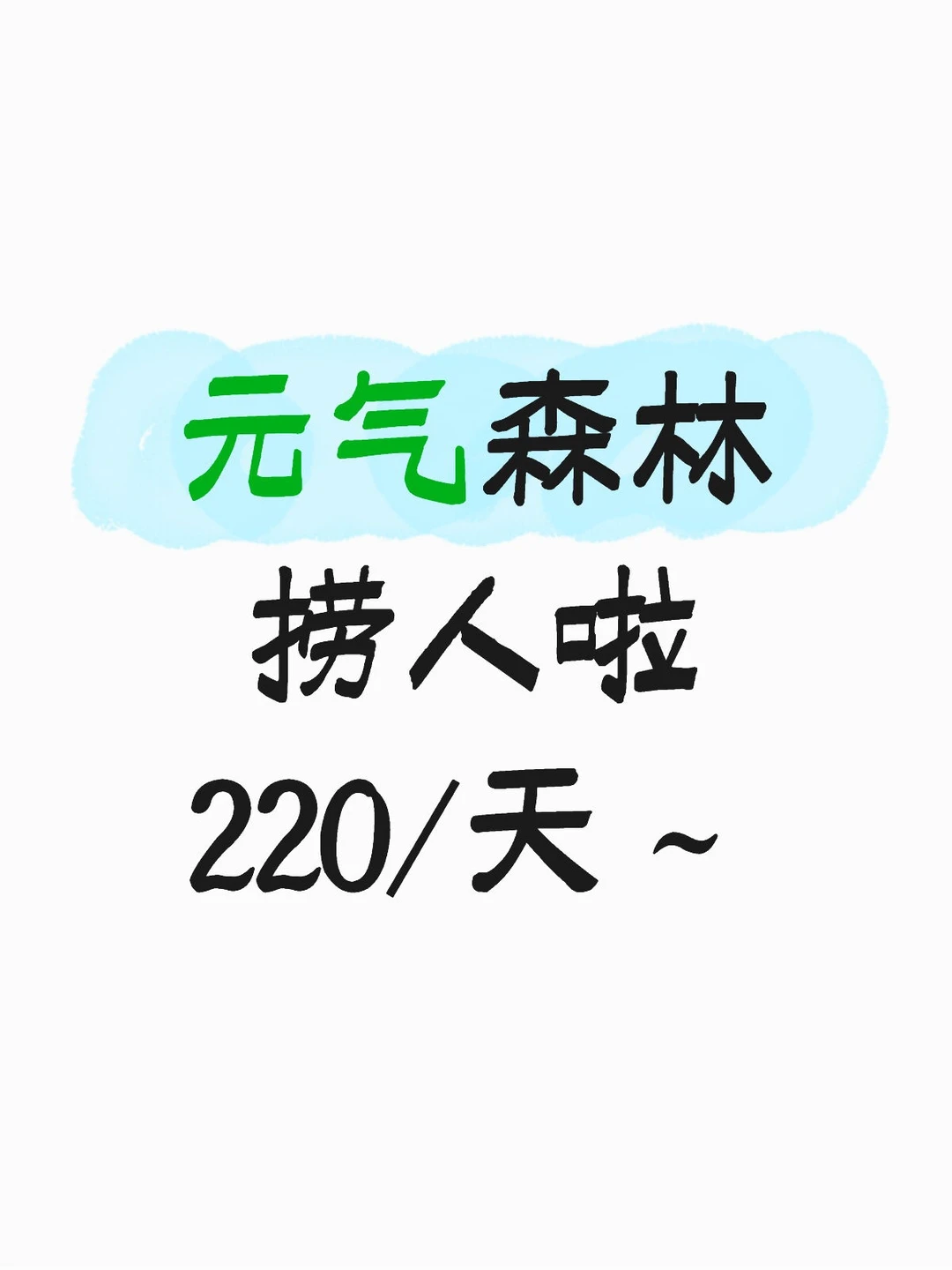 元气森林捞人啦220/天～