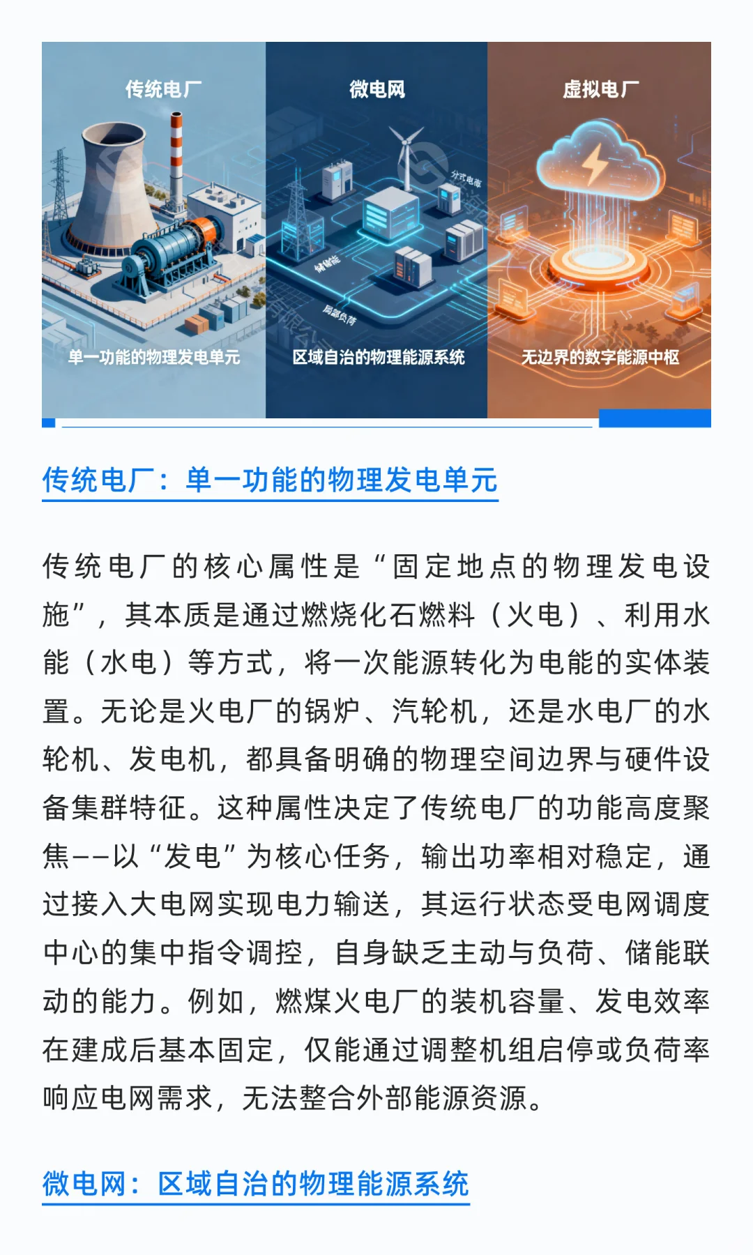 虚拟电厂VS传统电厂VS微电网的差异