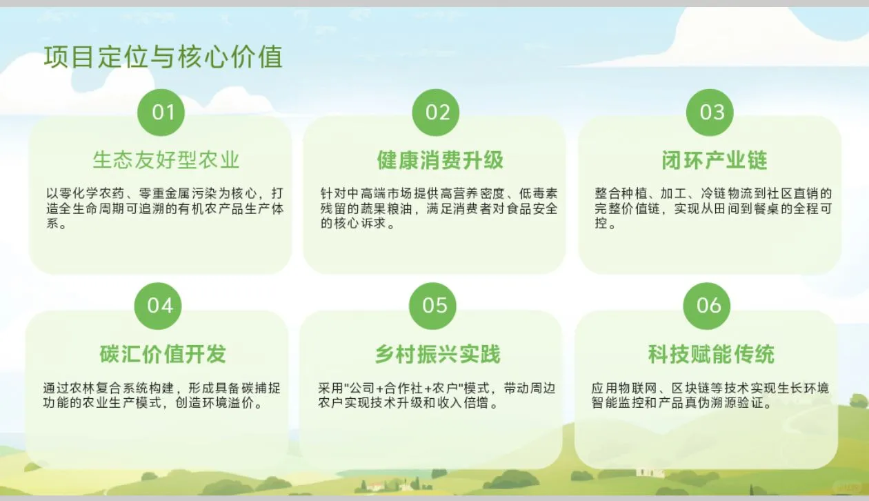 绿色农业商业计划书word＋PPT