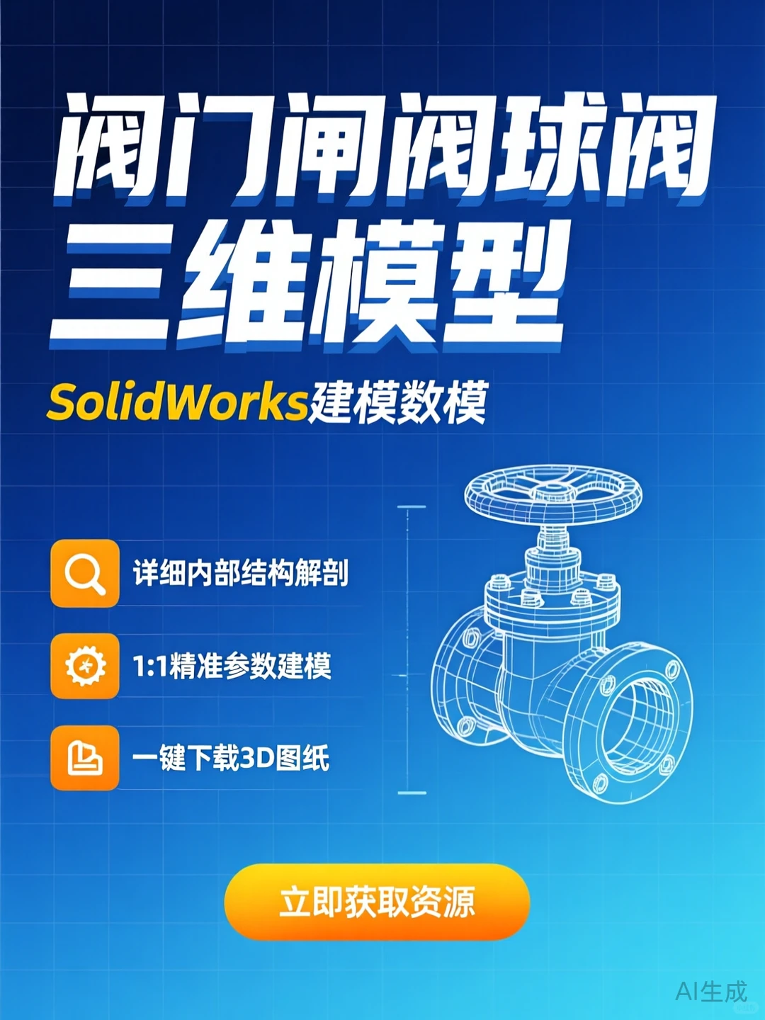 阀门结构解析·SolidWorks建模干