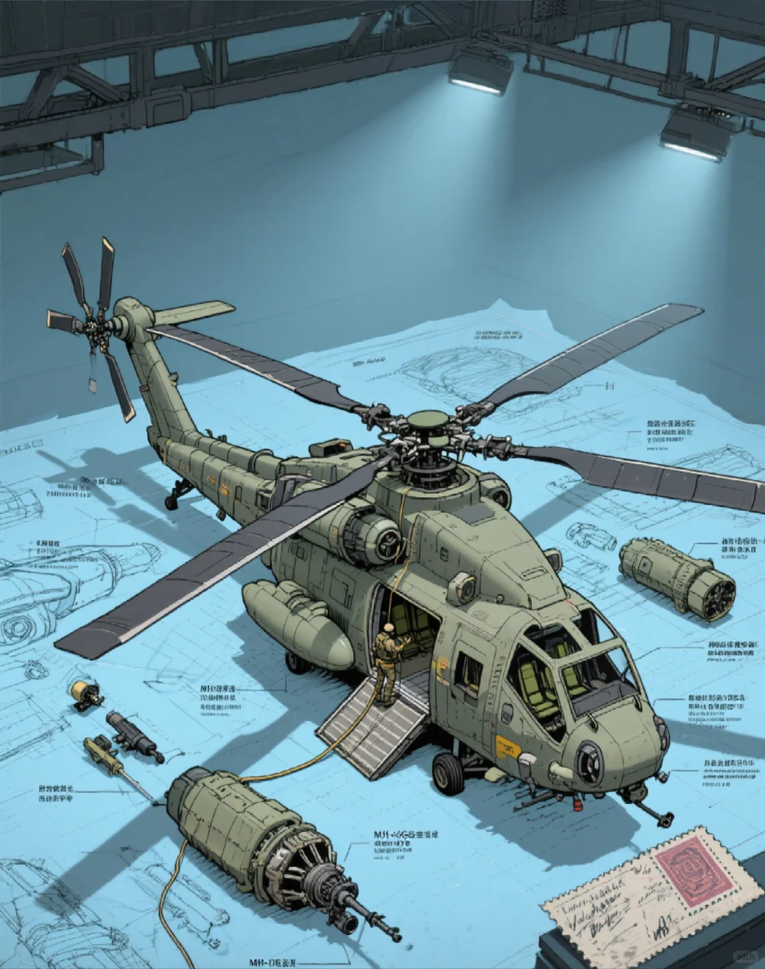 AI画飞机系列·突击运输直升机