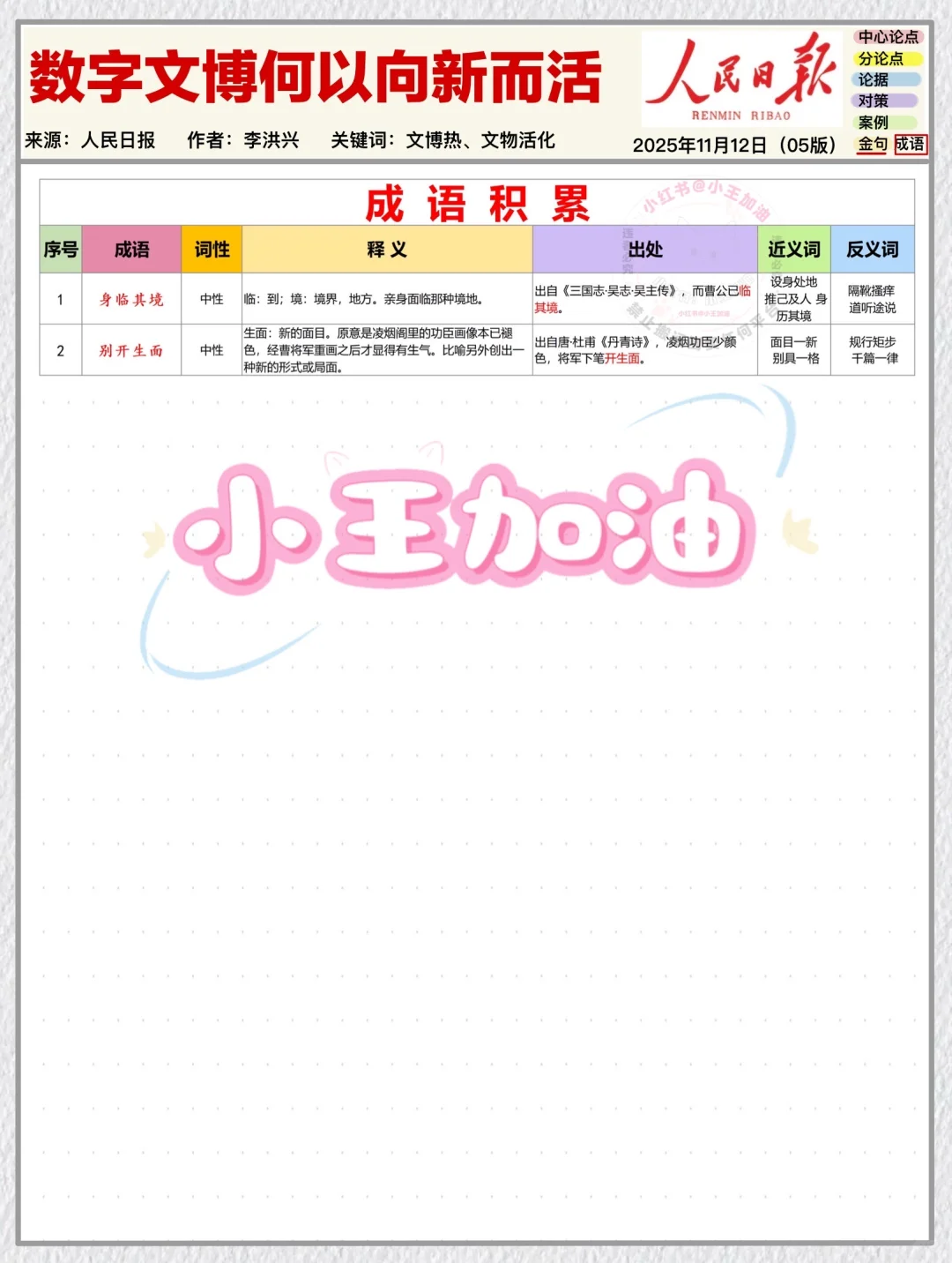 人民日报每日精读打卡｜11月13日【数字文博】
