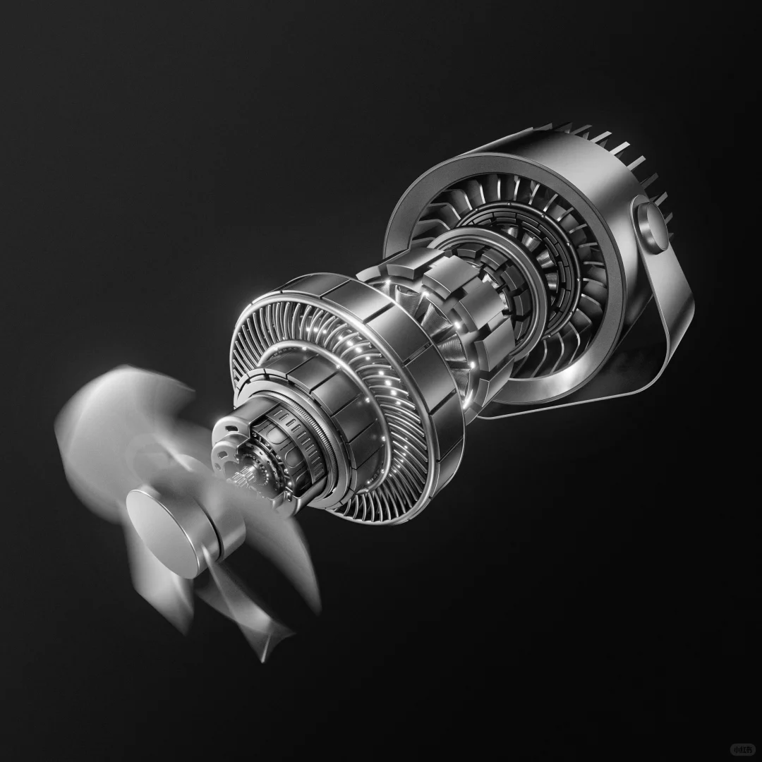 风扇电机渲染练习-08