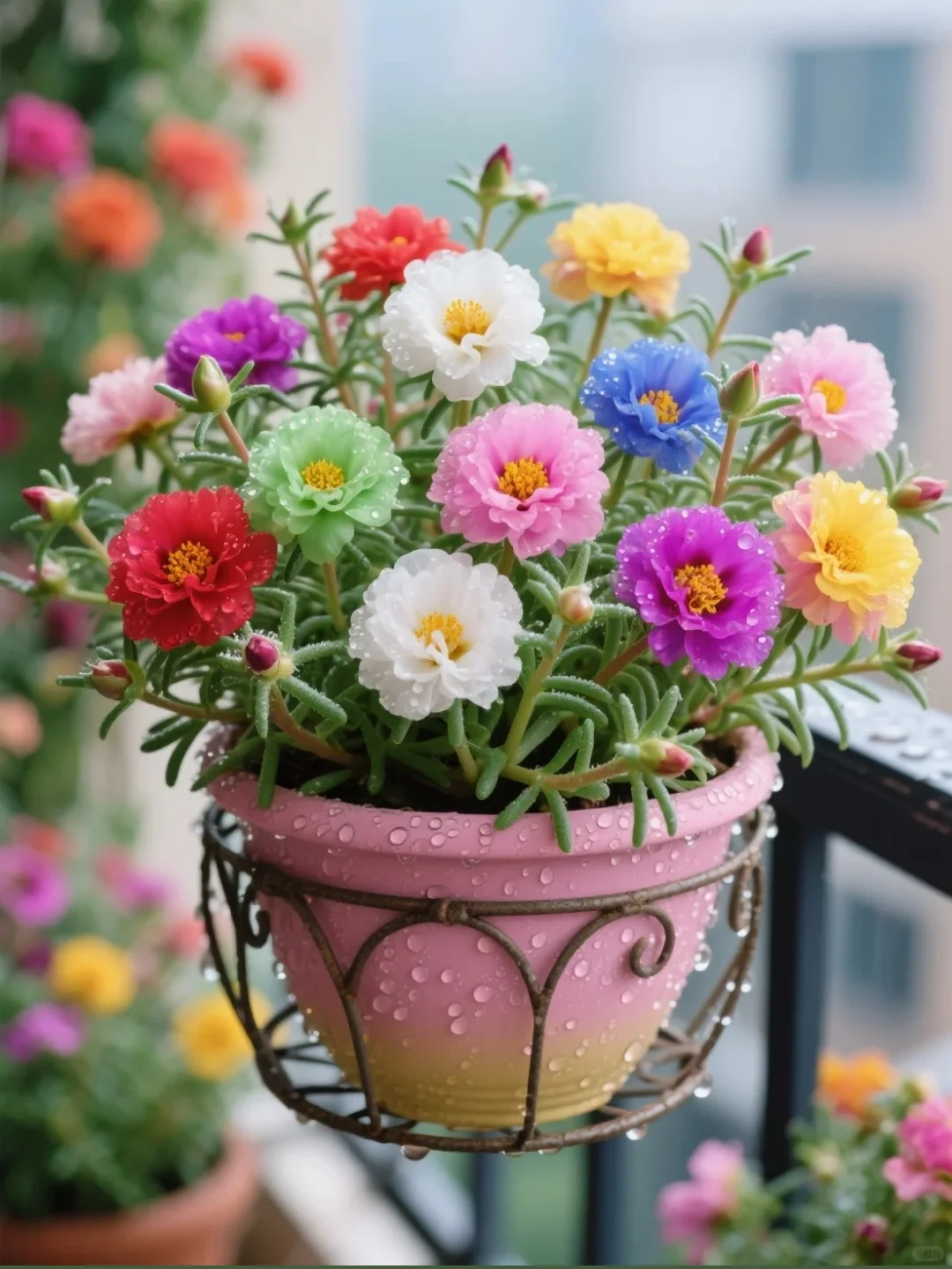 阳台花盆花卉绿植素材（礼貌拿图）