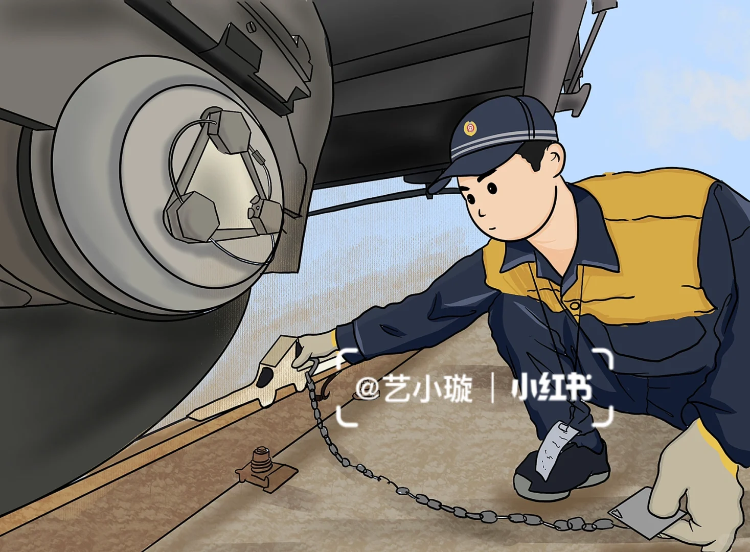 打卡48/100【企业插画】铁路揭秘列车解编⑩