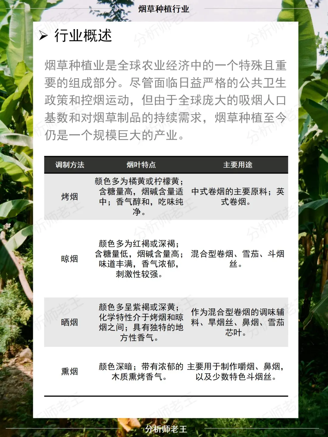 烟草种植行业