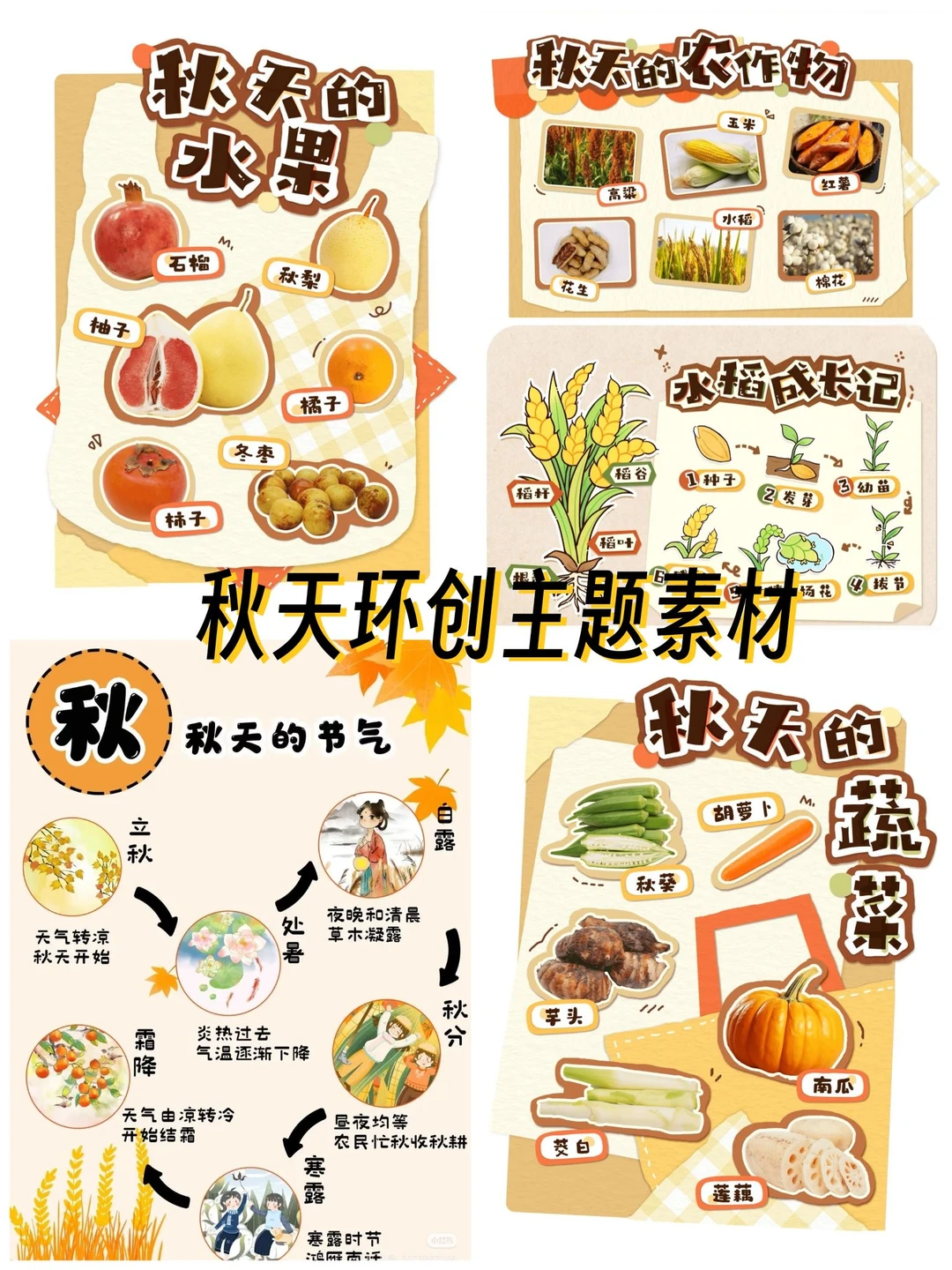 ?幼儿园秋天主题环创，?可直接打印！