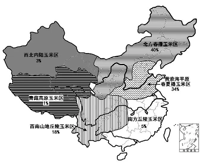 国内主要粮食作物和经济作物分布图
