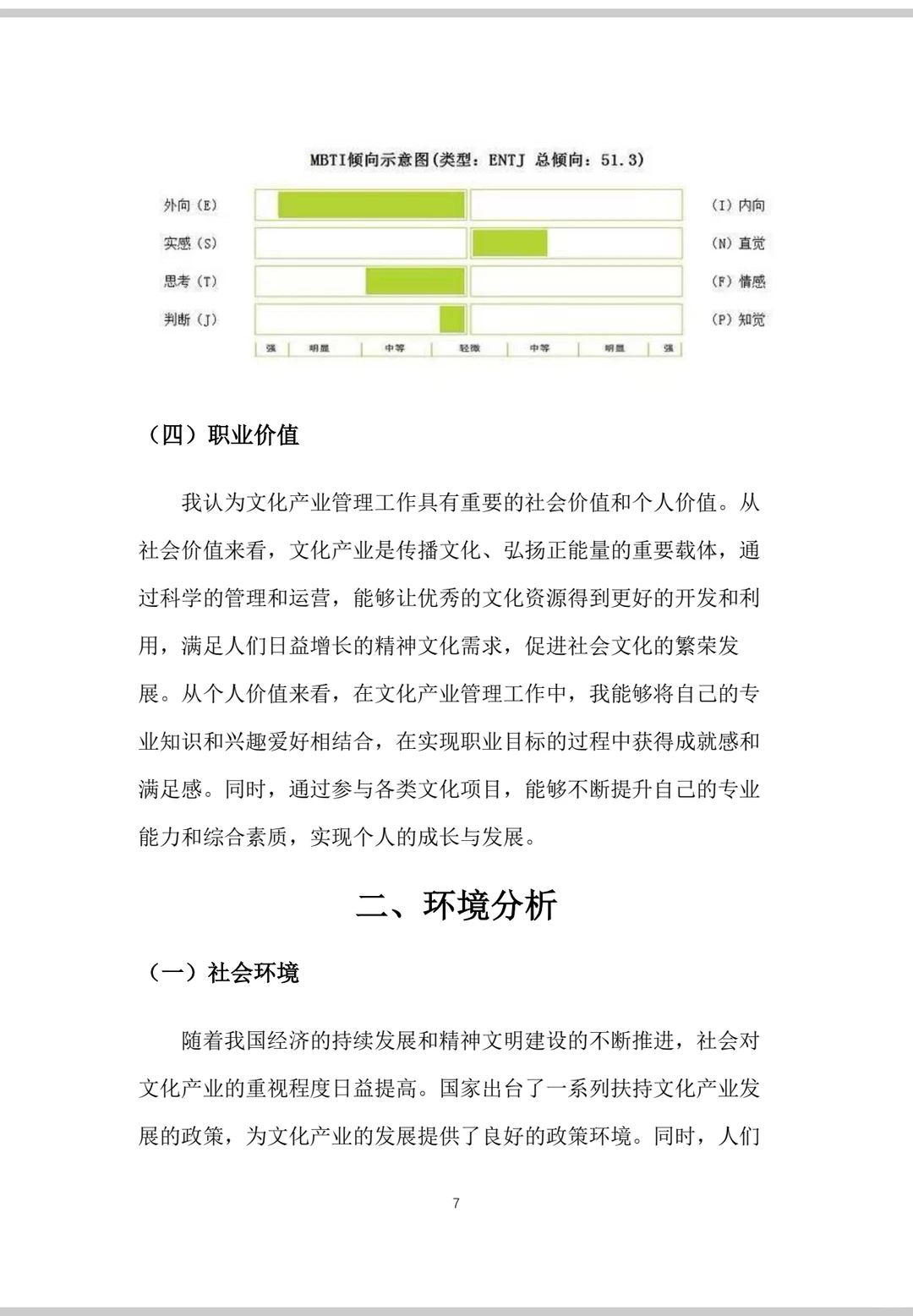 文化产业管理职业生涯规划书word＋PPT