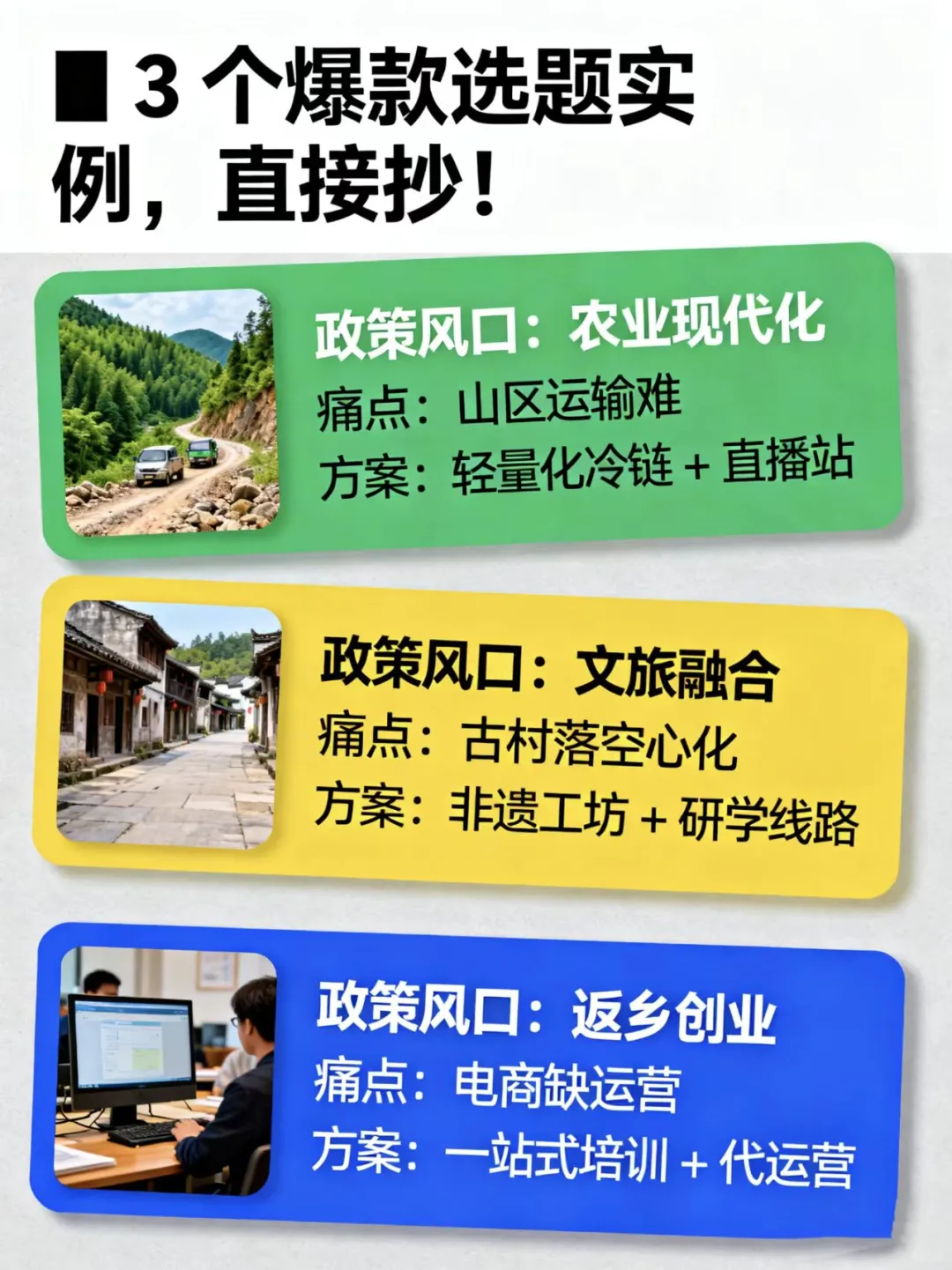 挑战杯乡村振兴爆款选题公式！