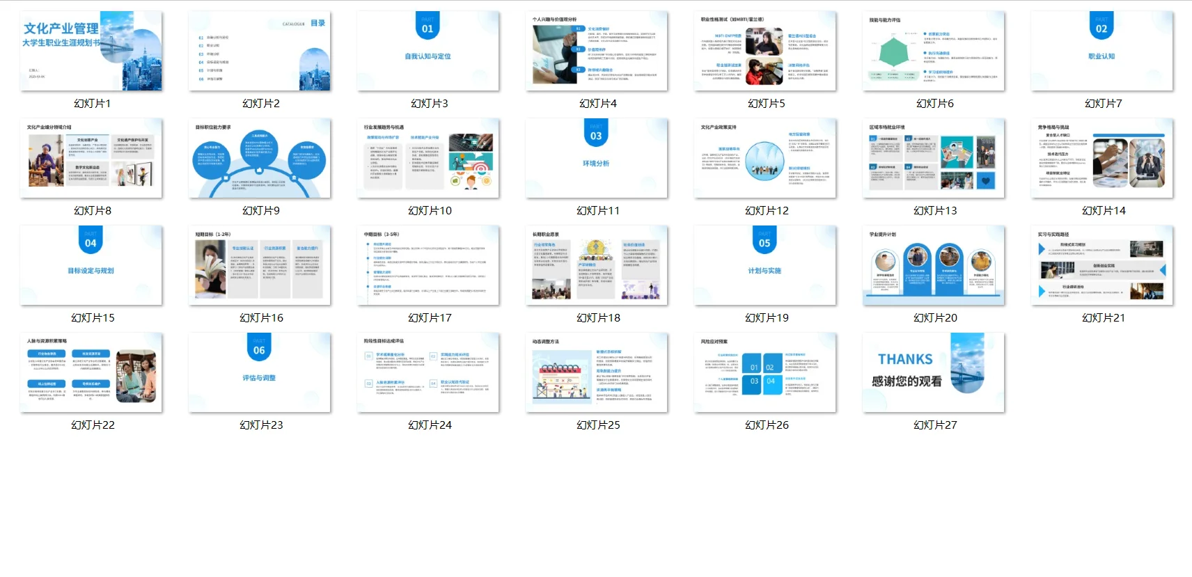 文化产业管理职业生涯规划书word＋PPT
