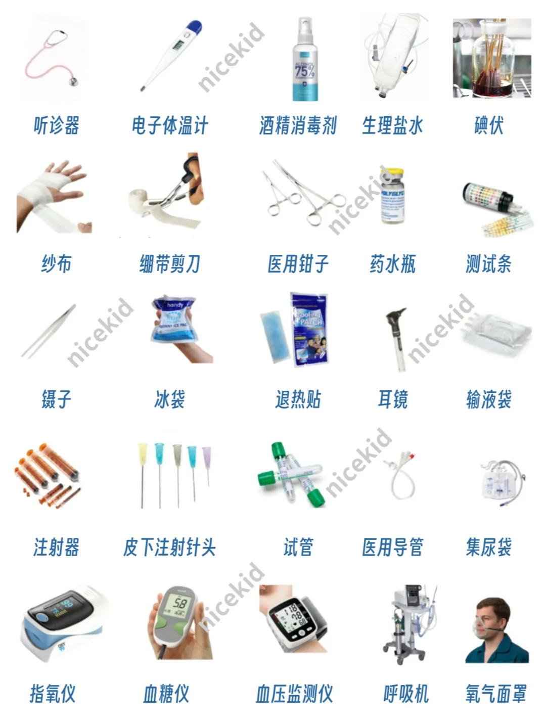 常见医疗器械的英语单词表达合集