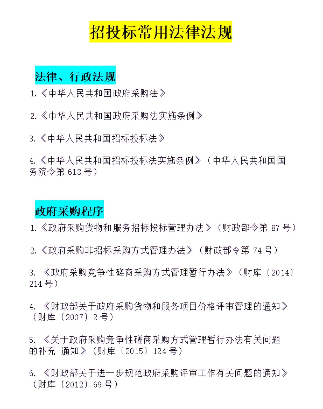 11种招投标常用法规✍?