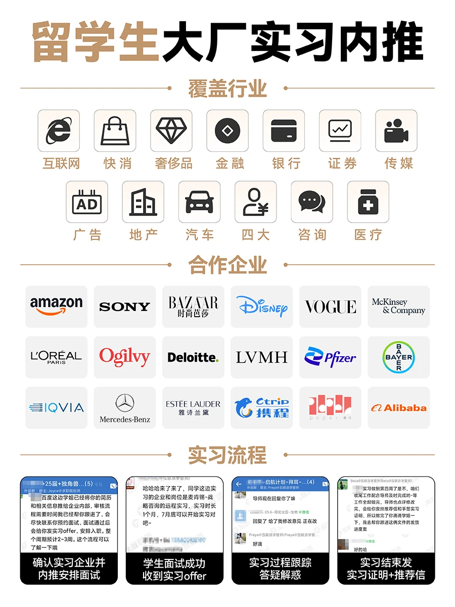 留学生制造业名企实习！可远程！接受0经验