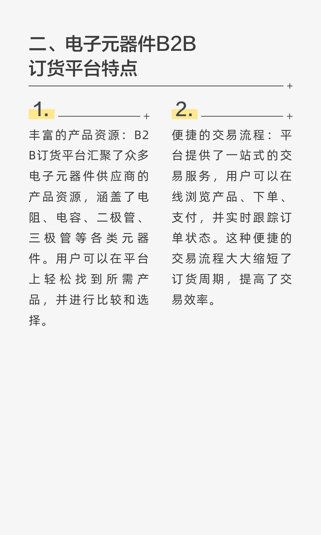 电子元器件行业B2B订货平台