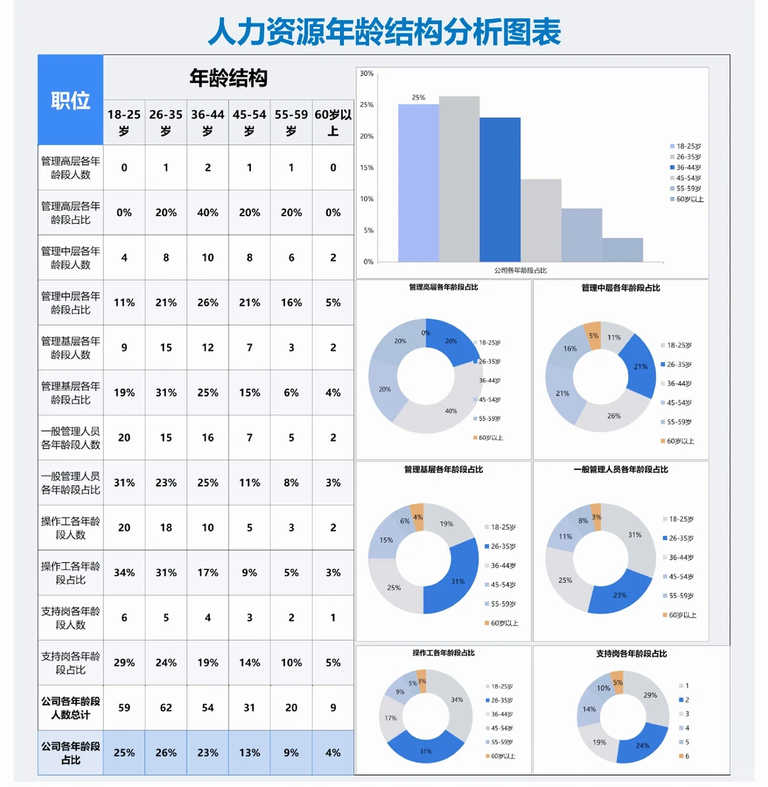 人力资源仪表盘，带公式哦