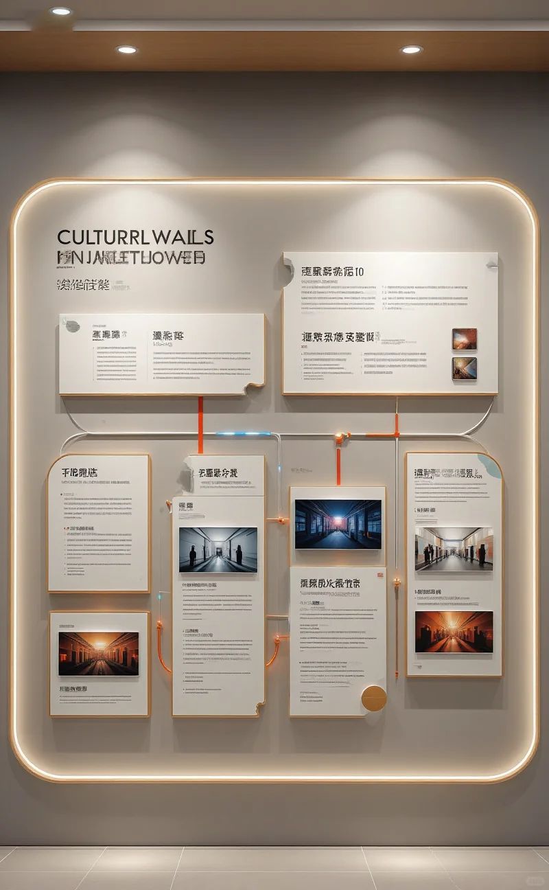 高级简约的企业文化墙设计
