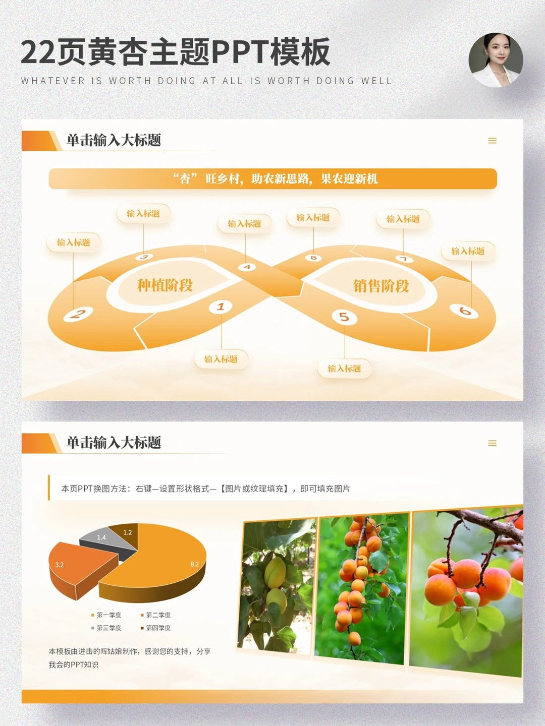 用简单的方法，做出高级感的黄杏PPT