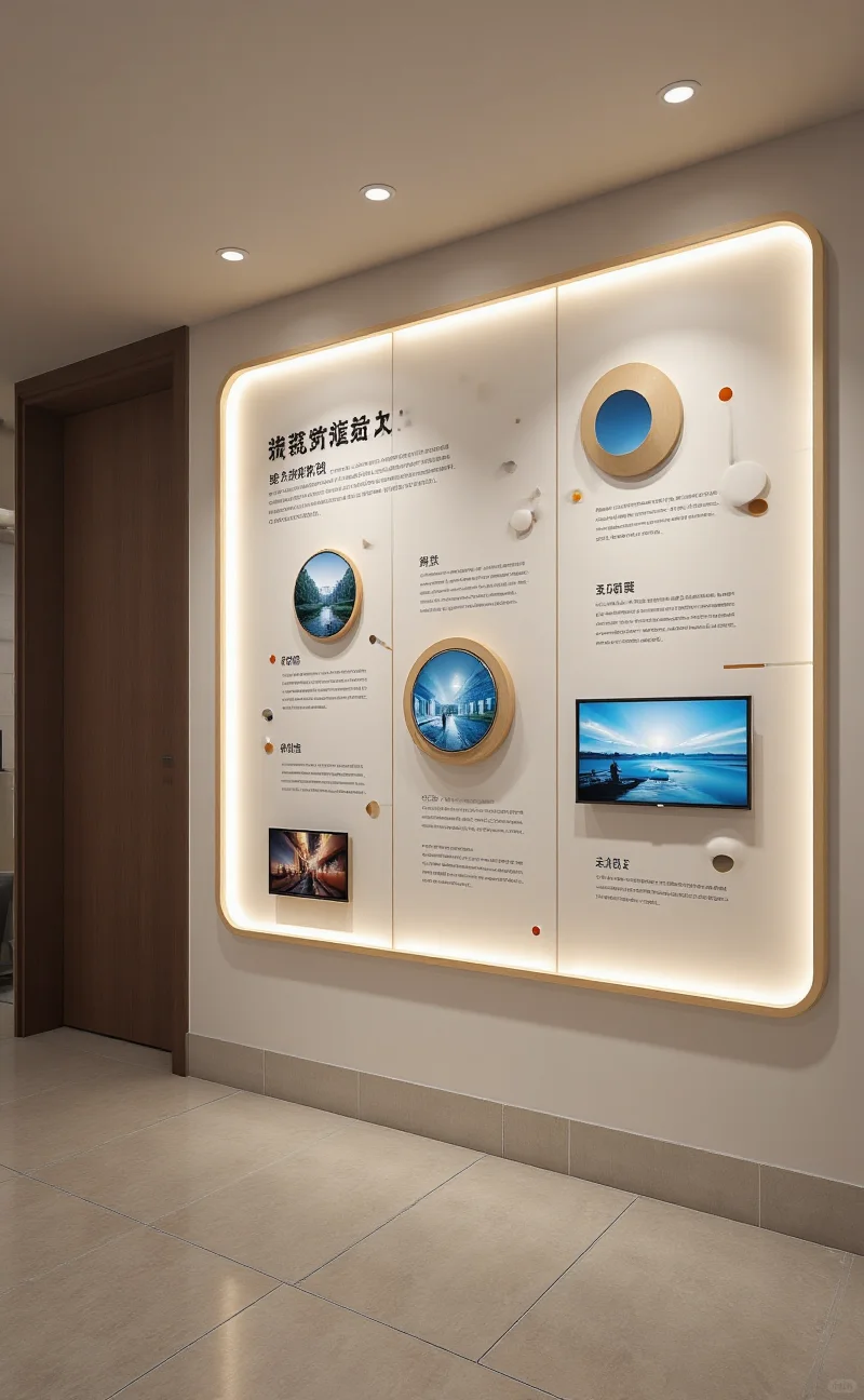 高级简约的企业文化墙设计