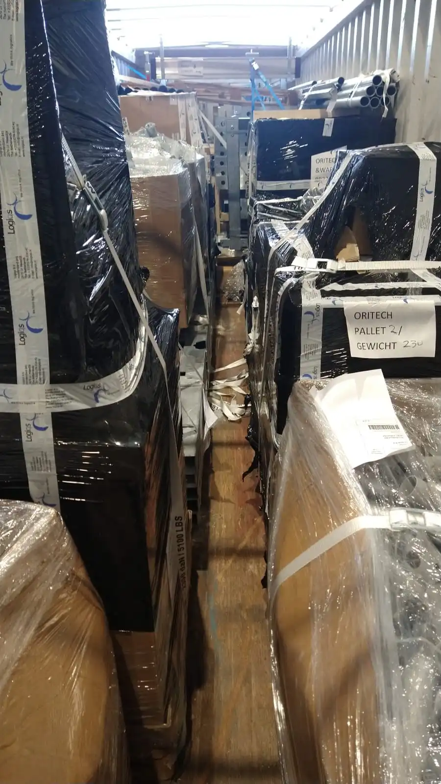 荷兰进口温室项目资材 装柜图 开顶箱