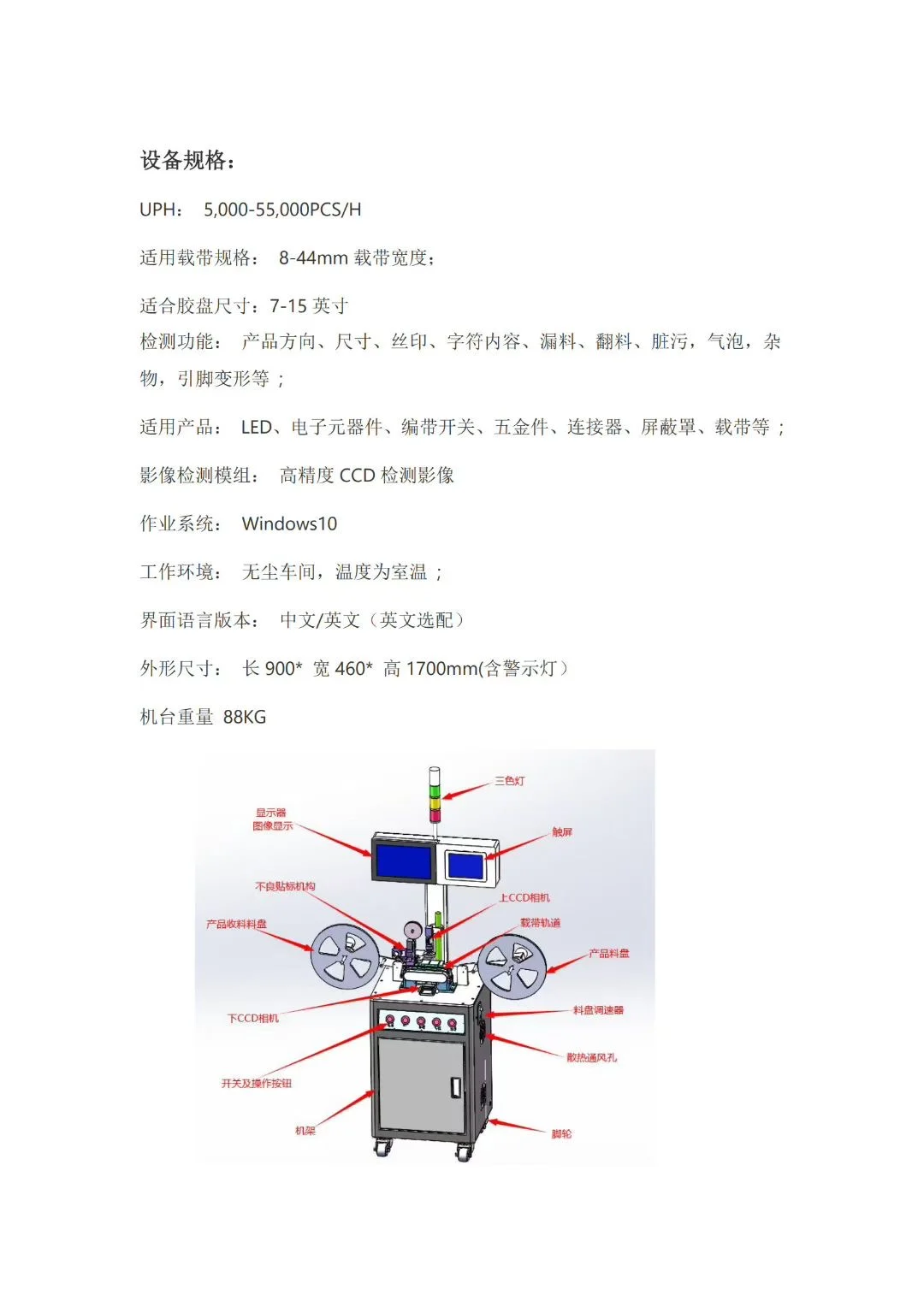 一个高速的AOI外观检测机