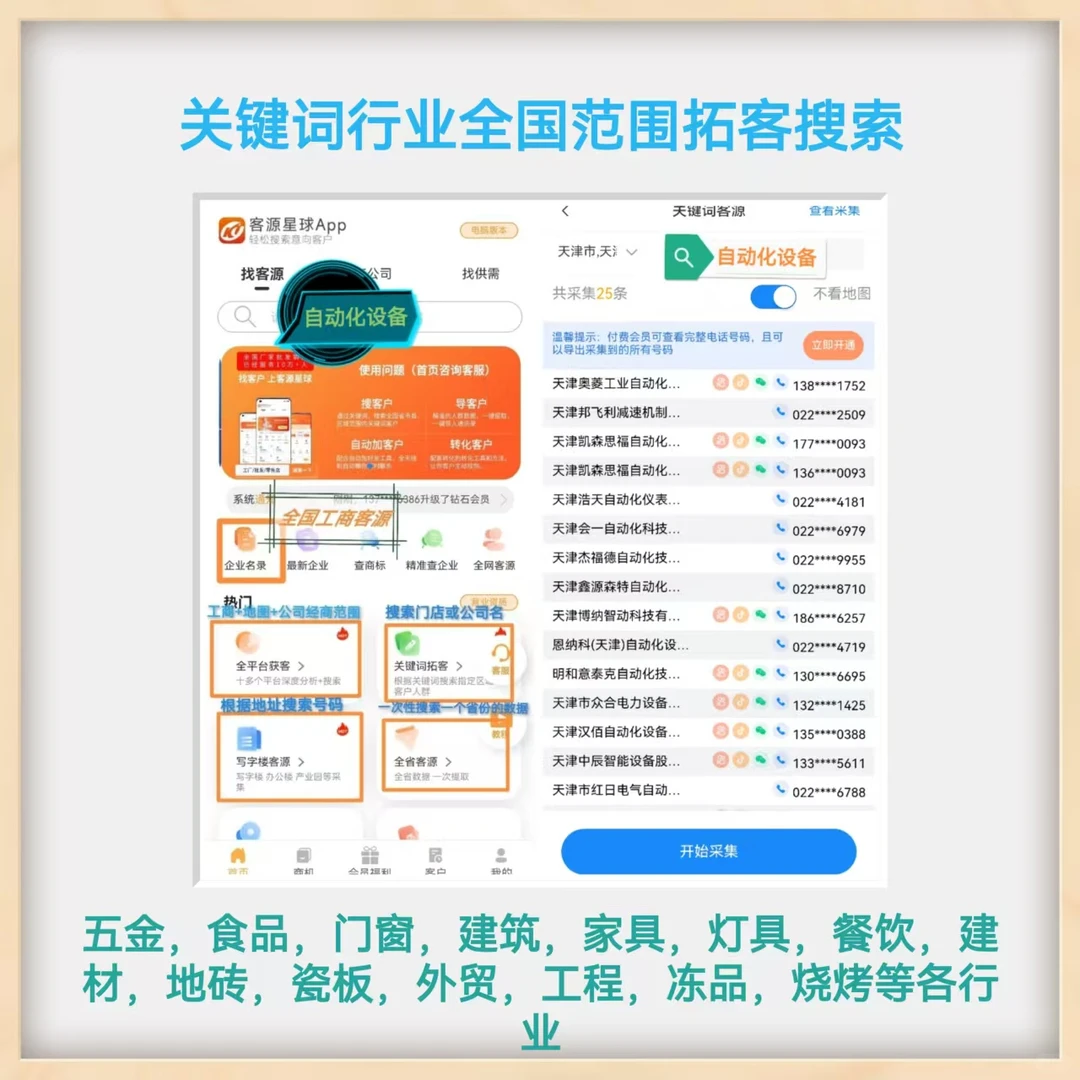 天津地区，有多少自动化设备批发客户？自动