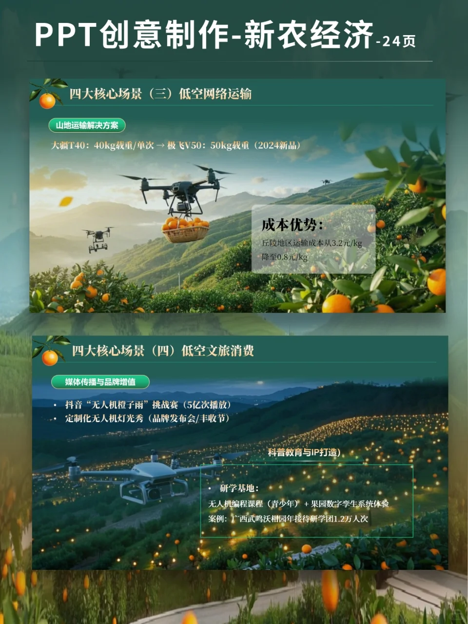 无人机助力橙子果园-新农经济PPT