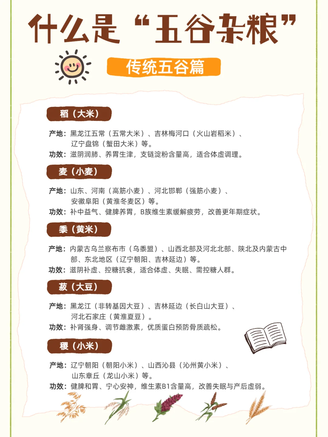 小学课本中的五谷，还记得是哪“五谷”吗？