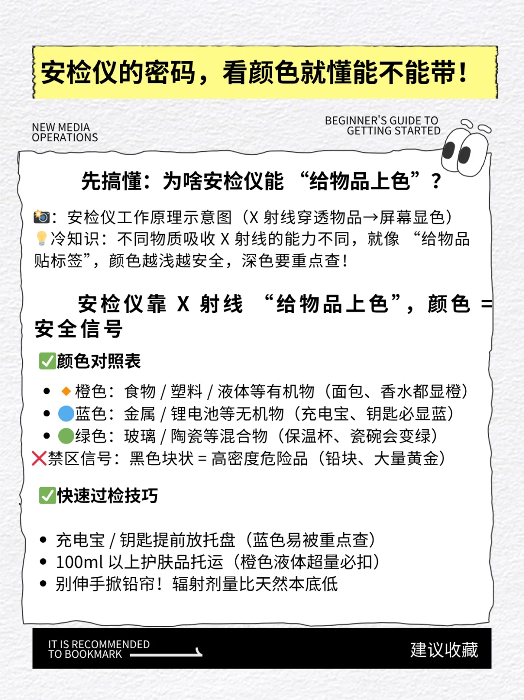 安检仪颜色密码！3 秒看懂能带不能带！