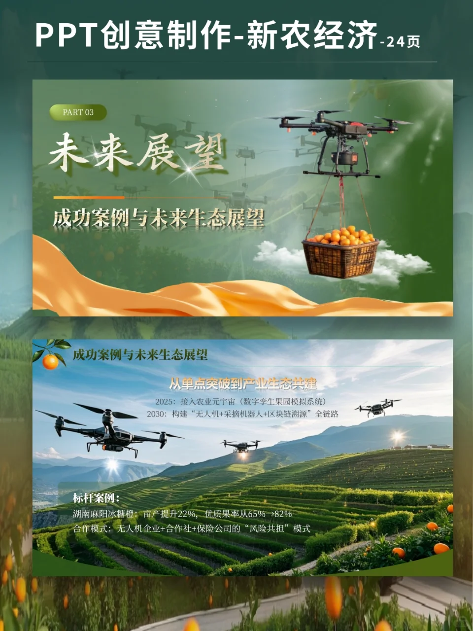 无人机助力橙子果园-新农经济PPT
