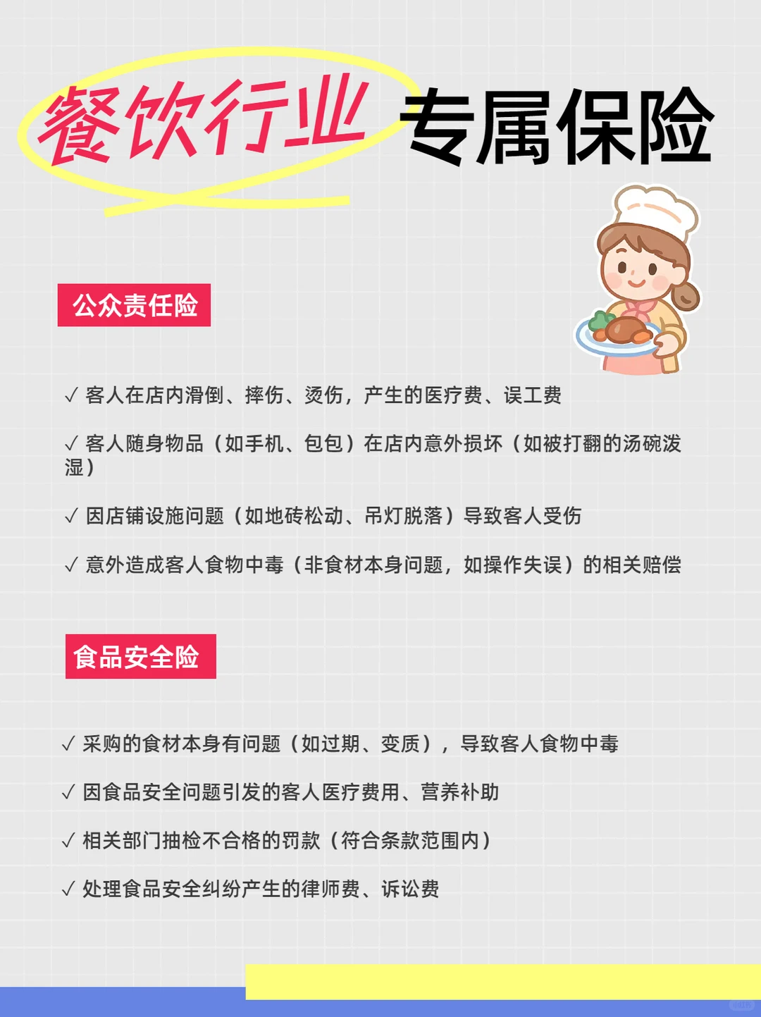 餐饮行业专属保险，餐饮老板必备❗️