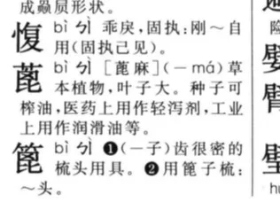 蓖 bì，附词典解，附写法，中图异体字