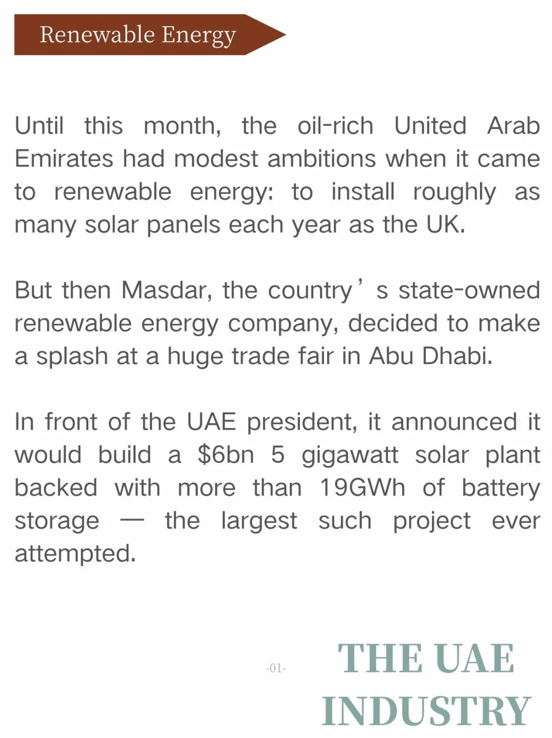 中东可再生能源崛起：石油巨头的绿色转型