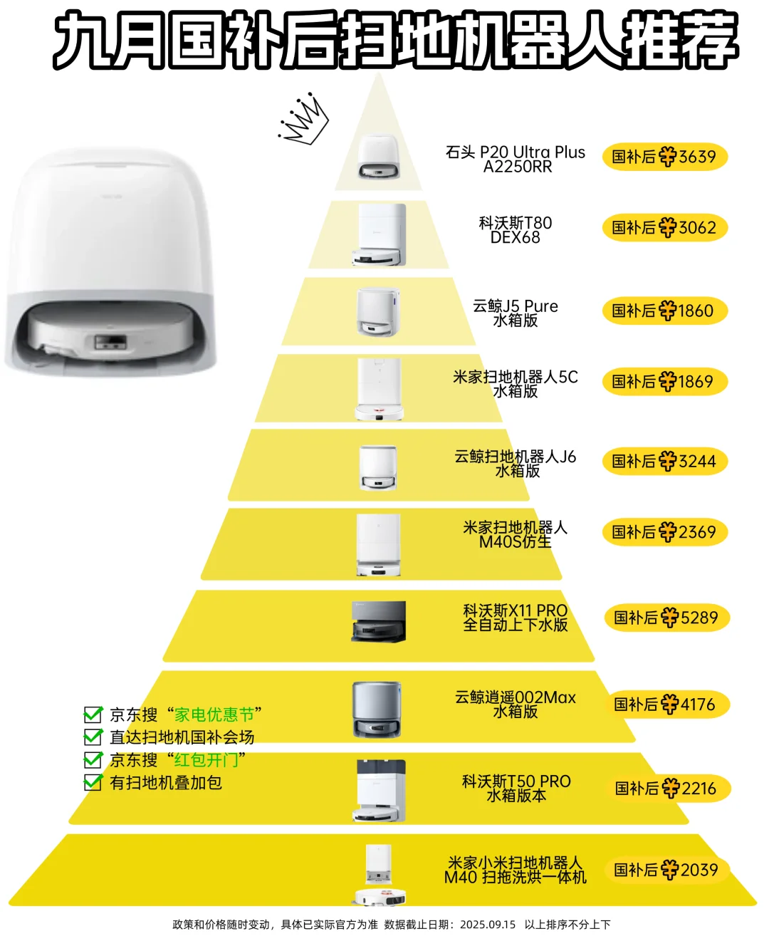 九月国补后扫地机器人推荐