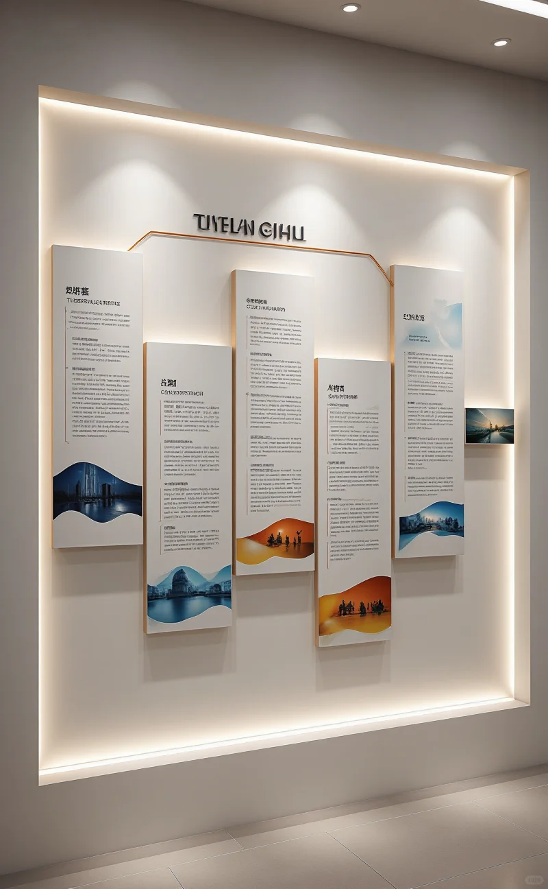 高级简约的企业文化墙设计