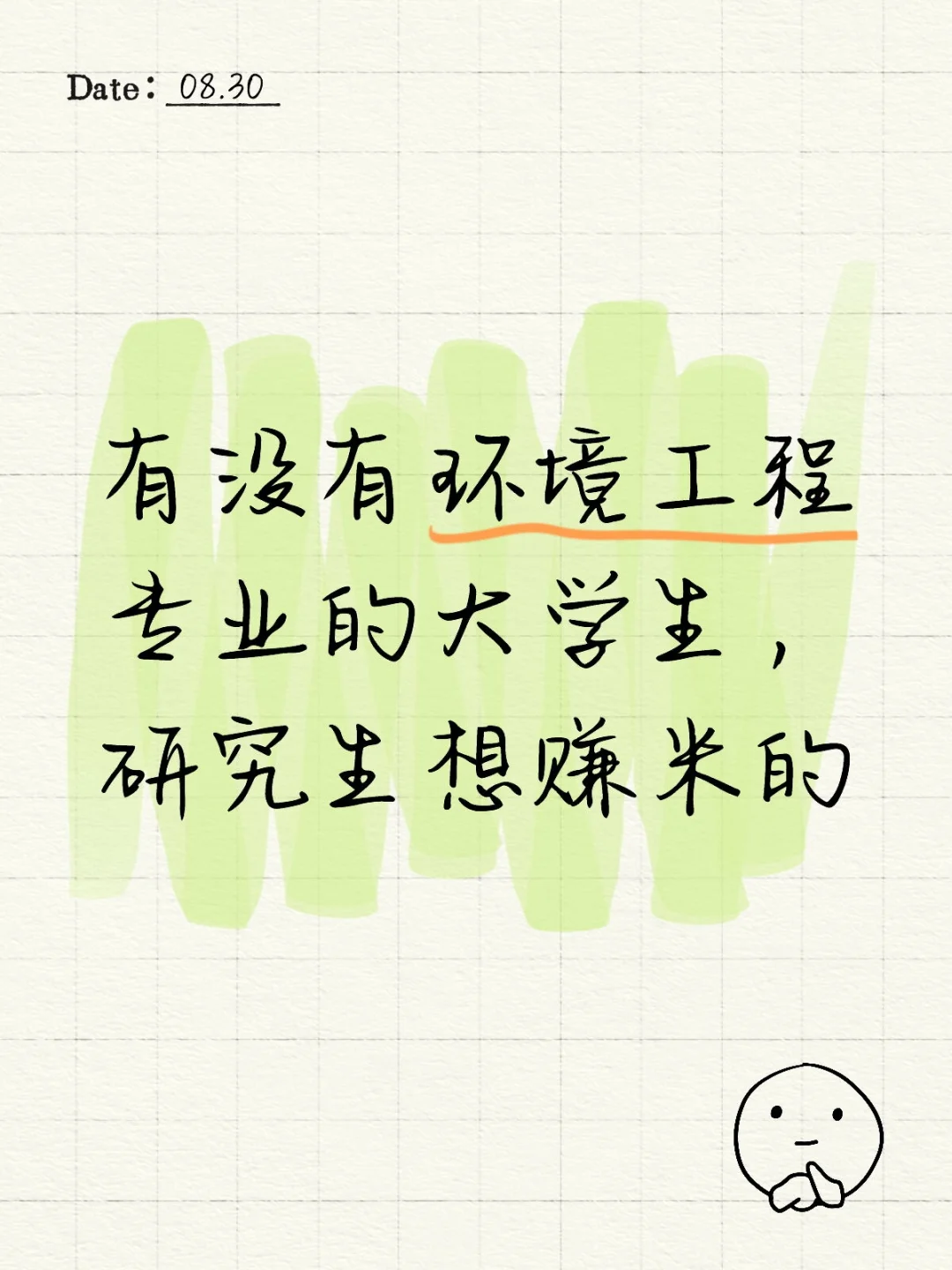 有没有环境工程专业的大学生研究生想赚米的